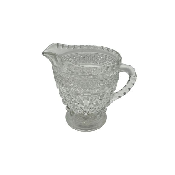 Vintage Anchor Hocking Wexford Clear Glass 64 Oz Pitcher and 8 Oz Creamer Bundle - Picture 10 of 14